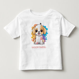 Niedliche Welpe mit farbenfrohen Spots Kleinkind T-shirt