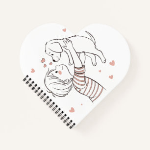 Niedliche Welpe mit Happy Kid Cartoon Notizbuch