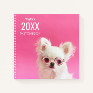 Niedliche Welpe-Sonnenbrille Personalisiert Kids S Notizbuch