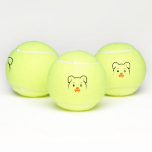 Niedliche Welpe Tennisbälle