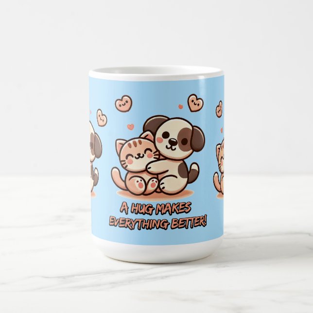 Niedliche Welpe und Kitten Kaffeetasse (Mittel)