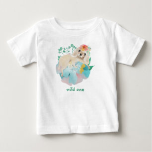 Niedliche Welpe Wild One Baby Girl zum ersten Gebu Baby T-shirt