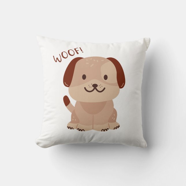 Niedliche Welpe - Woof Throw Kissen (Vorderseite)