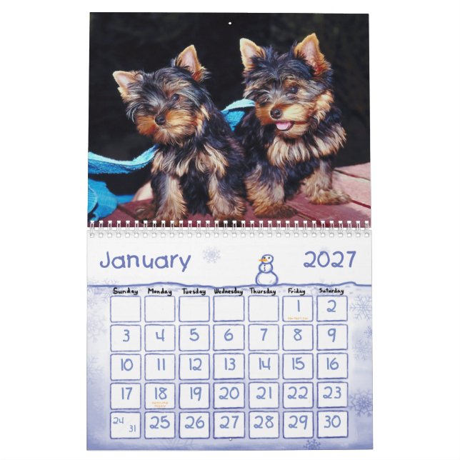 Niedliche Welpen 2011 Kalender (Jan 2027)