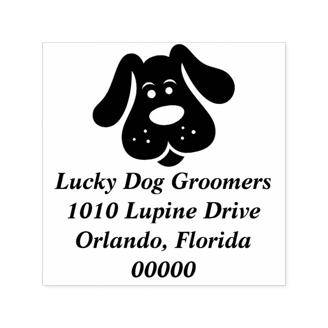Niedliche Welpen-Hund-Groomer-Briefmarke Permastempel (Design)