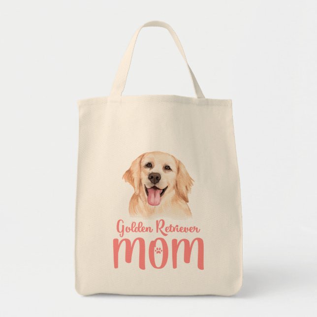 Niedliche Welpen Hund Mama Wasserfarbe Goldene Ret Tragetasche (Vorne)