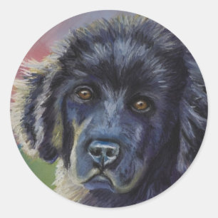 Niedliche Welpen-Hunde Kunst - Runder Aufkleber