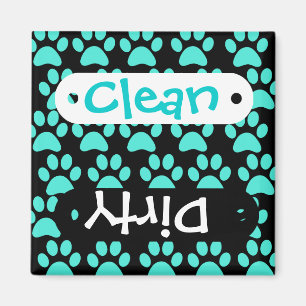 Niedliche Welpen-Hundetatze druckt aquamarines Magnet