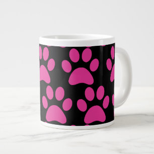 Niedliche Welpen-Hundetatze druckt heißes Jumbo-Tasse