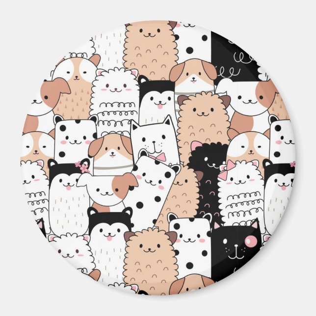 Niedliche Welpen Magnet (Vorne)