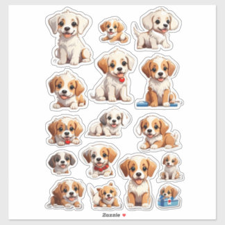 Niedliche Welpen Mega Sticker Bundle