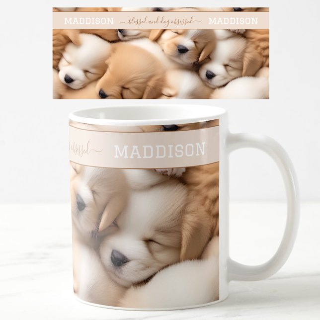 Niedliche Welpen Übername Tasse (Cute Puppies Dog Lover Name Mug)