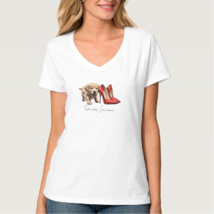 Niedliche Welpen und Rote Heelse Stift Skizze Prin T-Shirt