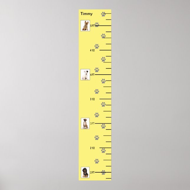 Niedliche Welpen-Wachstumstabelle Poster (Vorne)