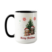 Niedliche Welpen Weihnachts-Kaffee-Tasse