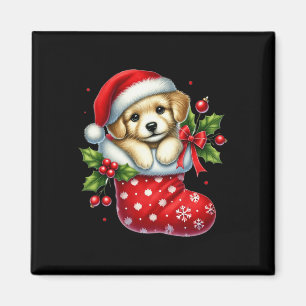 Niedliche Welpen zu Weihnachten Strümpfe für Tiere Magnet