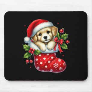 Niedliche Welpen zu Weihnachten Strümpfe für Tiere Mousepad