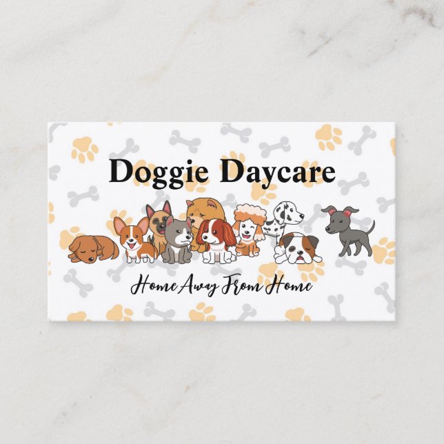 Niedliche Welpenbilder | Doggie Daycare Visitenkarte (Vorderseite)