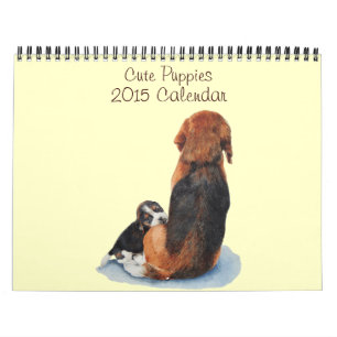 niedliche Welpenhundeporträtmalerei-Realistkunst Kalender