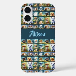 Niedliche Welpenkollektion, Babyhunde, personalisi iPhone 16 Hülle