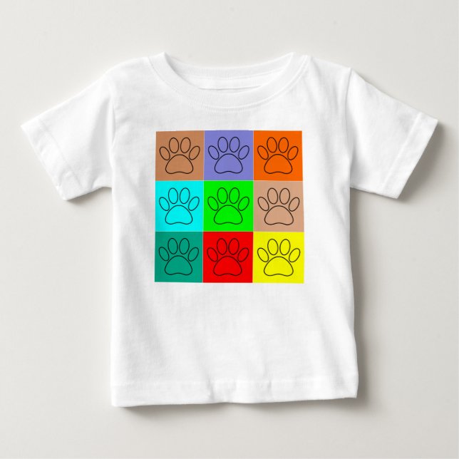 Niedliche Welpenpfähle auf Plätzen Baby T-shirt (Vorderseite)