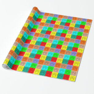 Niedliche Welpenpfähle auf Plätzen Geschenkpapier