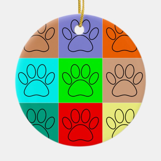 Niedliche Welpenpfähle auf Plätzen Keramikornament (Vorne)
