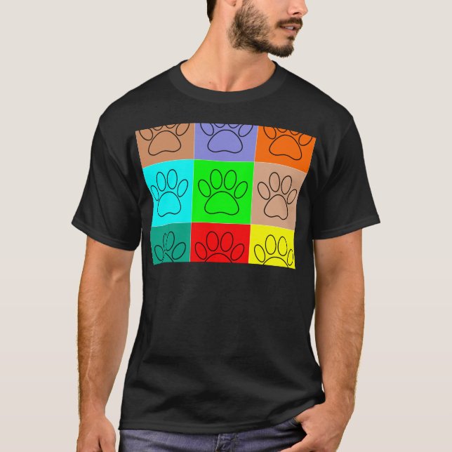 Niedliche Welpenpfähle auf Plätzen T-Shirt (Vorderseite)