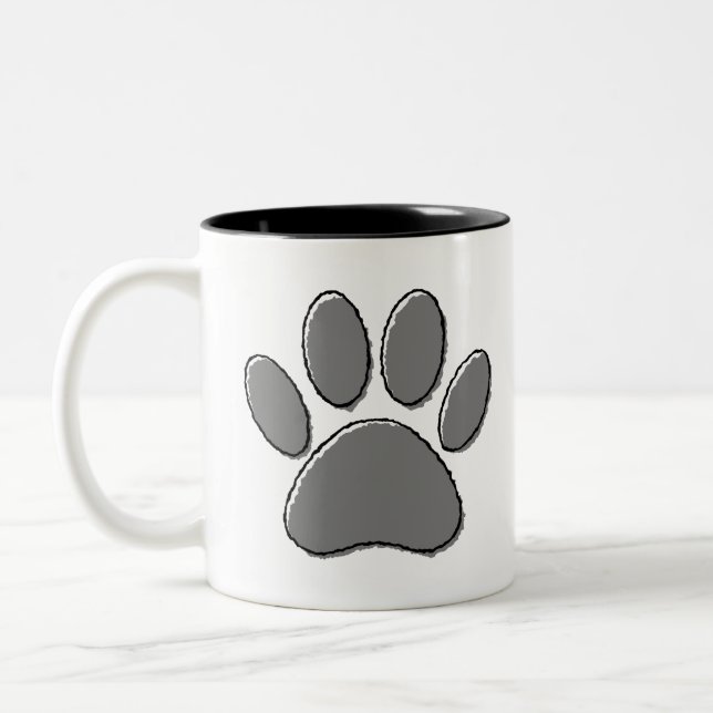 Niedliche Welpenpfanne Zeichnend Zweifarbige Tasse (Links)