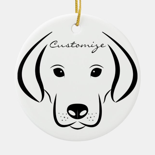 Niedliche WelpenwandThunder_Cove Keramik Ornament (Vorne)