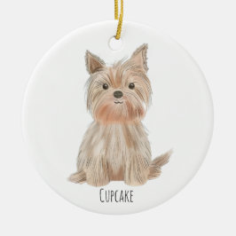 Niedliche Welpenweihnachtsdekoration Keramik Ornament