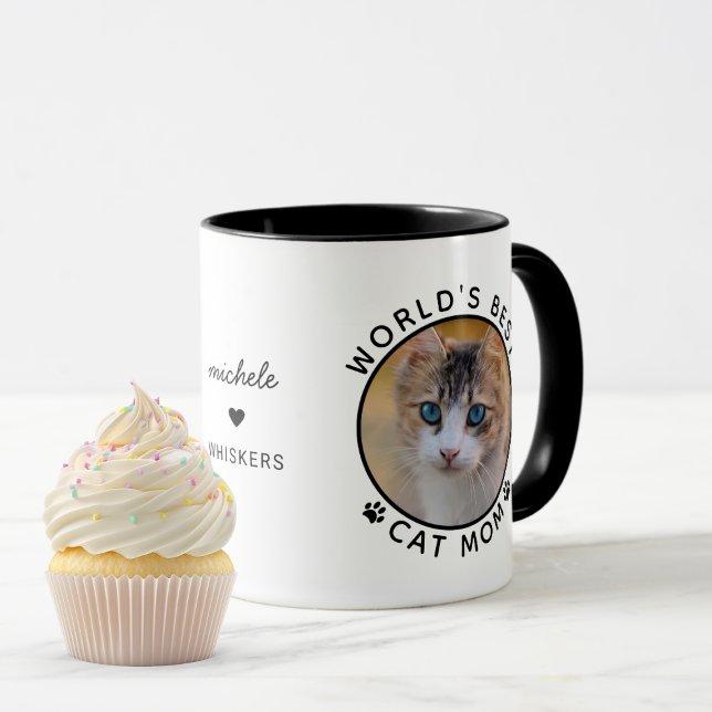 Niedliche Welt: Bester Cat Mama Individuelle Name  Tasse (Von Creator hochgeladen)