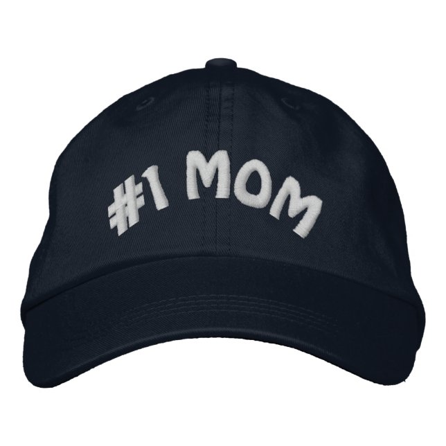 Niedliche Weltbeste Nummer 1 Mama Bestickte Baseballkappe (Vorderseite)