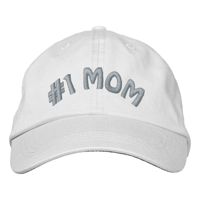 Niedliche Weltbeste Nummer 1 Mama Bestickte Baseballkappe (Vorderseite)