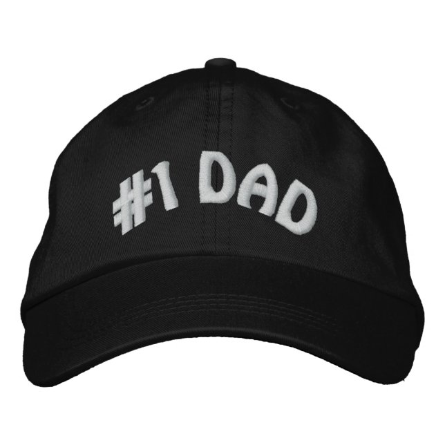 Niedliche Weltbeste Nummer 1 Vater Bestickte Baseballkappe (Vorderseite)