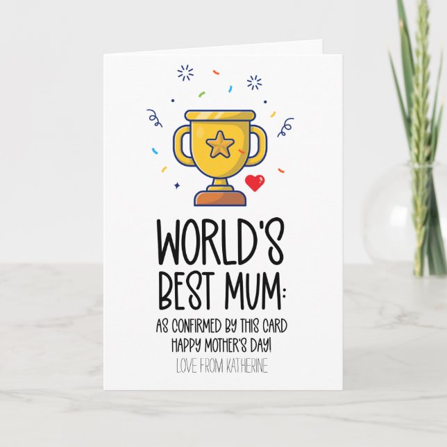 Niedliche Welten Beste Mama Funny Mthers Day Karte (Vorderseite)