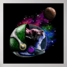 Niedliche Weltraumkatze mit Helm-Galaxy-Nebel