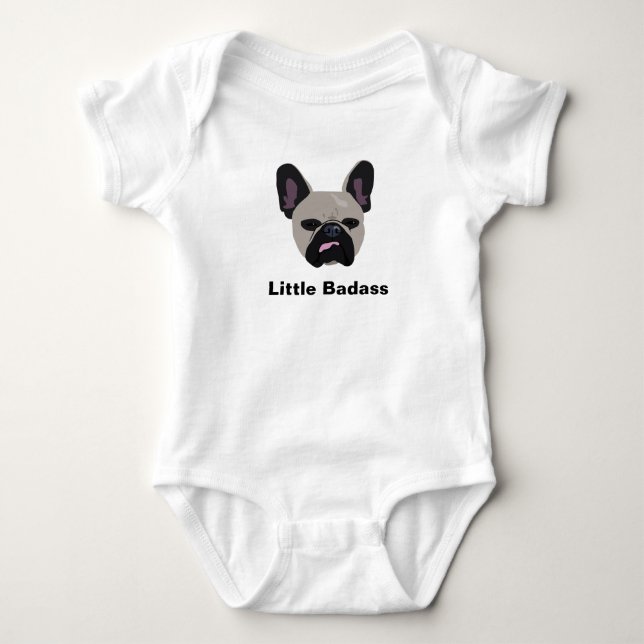 Niedliche "wenig badass" brünieren französische baby strampler (Vorderseite)