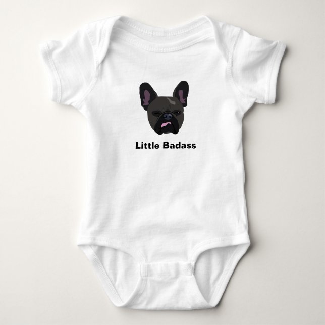 Niedliche "wenig badass" schwärzen französische baby strampler (Vorderseite)
