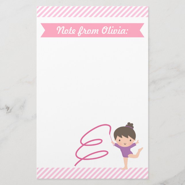 Niedliche wenig Gymnast-Mädchen-und Band-Gymnastik Briefpapier (Vorderseite)
