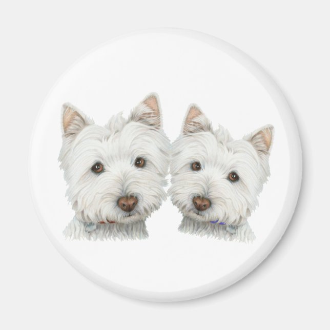 Niedliche Westie Hunde Magnet (Vorne)