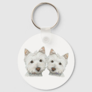 Niedliche Westie Hunde Schlüsselanhänger
