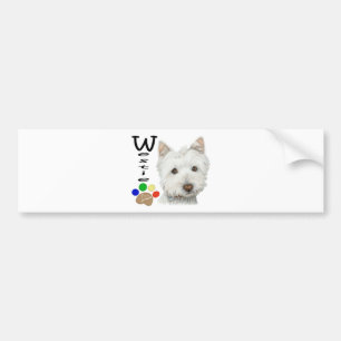Niedliche Westie Hunde-und Tatzen-Kunst Autoaufkleber