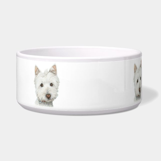 Niedliche Westie Hundehaustier-Schüssel Napf (Rechts)