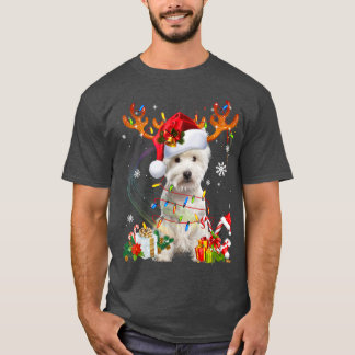 Niedliche Westie Hundelampen Weihnachtsmannmütze S T-Shirt