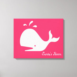 Niedliche Whale Art: Anpassbare Text- und Farbgest Leinwanddruck