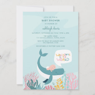 Niedliche Whale Baby Dusche Einladung