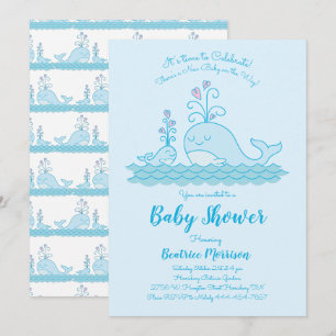 Niedliche Whale Baby Shower Ocean Gender Neutral B Einladung