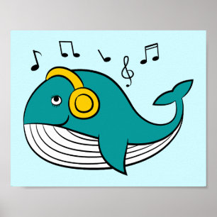 Niedliche Whale-Musik Poster