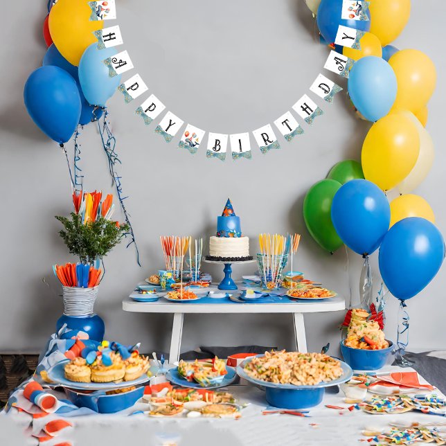 Niedliche Whaleboys zum Geburtstag Wimpelkette (Von Creator hochgeladen)